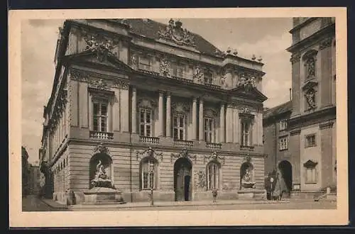 AK Wien, Alte Universität, Ansicht mit Strasse