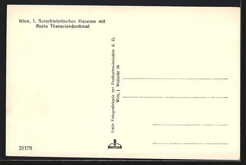 AK Wien, Naturhistorisches Museum mit Maria Theresiendenkmal