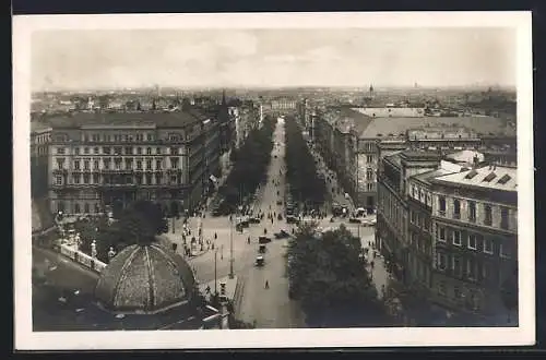AK Wien, Schottenring mit Kreuzung aus der Vogelschau