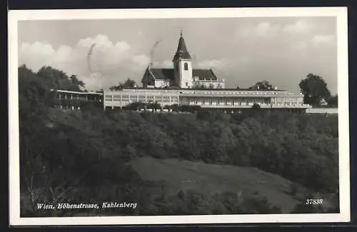 AK Wien, Kahlenberg, Höhenstrasse, Panorama mit Turmgebäude