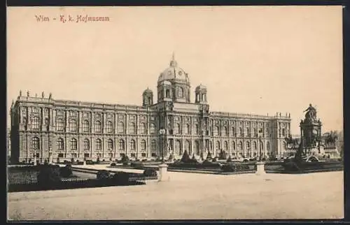 AK Wien, K. k. Hof-Museum und Maria Theresia-Monument