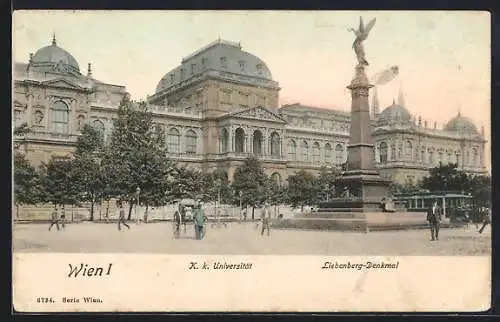 AK Wien, Liebenberg-Denkmal vor der k. k. Universität