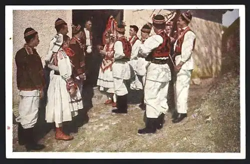 AK Dorfleben in kroatischer Volkstracht