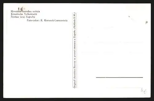 AK Dorfleben in kroatischer Volkstracht