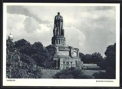 AK Hamburg-St. Pauli, Bismarckdenkmal