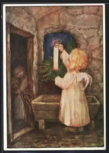 Künstler-AK Maria Spötl: Vorbereitung