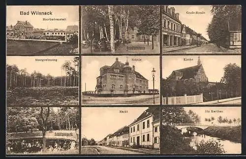 AK Bad Wilsnack, Gasthof Schützenhaus, Moorbadeanstalt, Markt