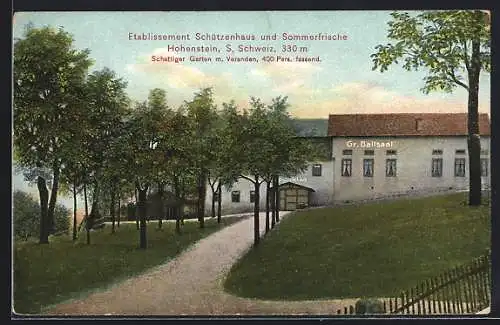 AK Hohenstein / sächs. Schweiz, Etablissement Schützenhaus