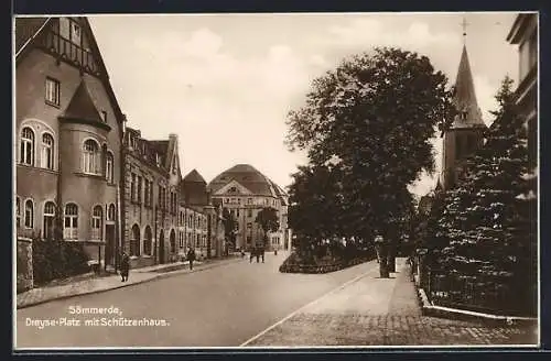 AK Sömmerda, Dreyse-Platz mit Schützenhaus