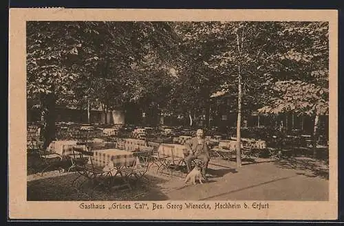 AK Hochheim b. Erfurt, Gasthaus Grünes Tal, Gartenterrasse