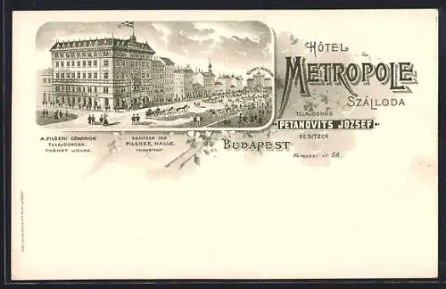 Lithographie Budapest, Hotel Metropole Szalloda