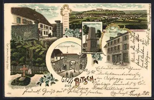 Lithographie Bitsch, Hotel Bournique, Freidenberger Hof, Preussenstein