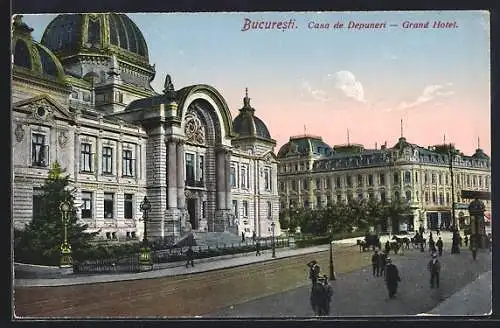 AK Bucuresti, Grand Hotel von der Strasse gesehen