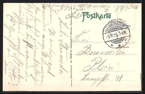 AK Neumünster, Kaiserliches Postamt, Rathaus, Grossflecken