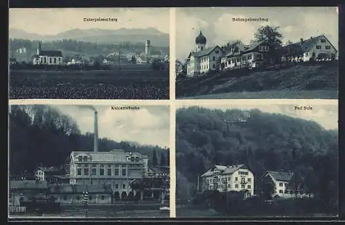 AK Hohenpeissenberg, Ansicht von Unterpeissenberg, Kohlenwäsche, Bad Sulz