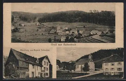 AK Bubenbach, Handlung v. Rupert Tritschler, Kirche, Ortsansicht