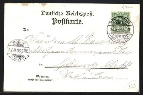 Lithographie Berlin-Grunewald, Gasthaus Paulsborn, Partie am Jagdschloss