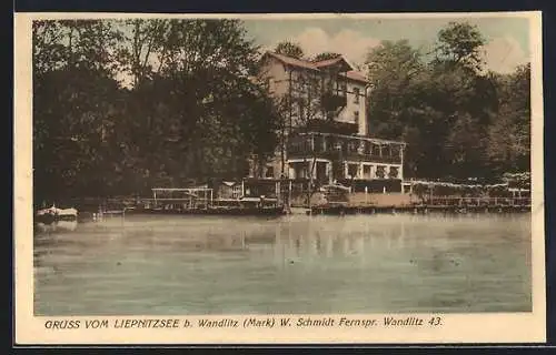AK Wandlitz /Mark, Ortsansicht vom Liepnitzsee aus