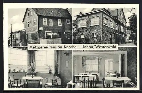 AK Unnau / Westerwald, Gasthaus und Metzgerei Knoche