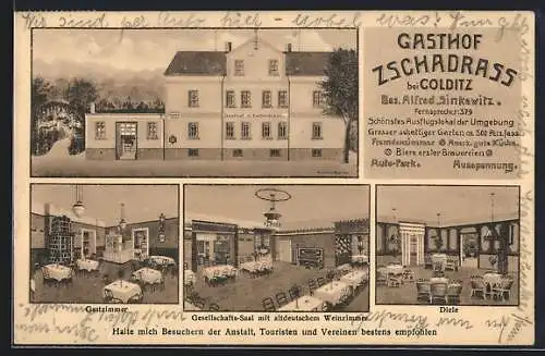 AK Zschadrass, Gasthof von Alfred Sinkewitz