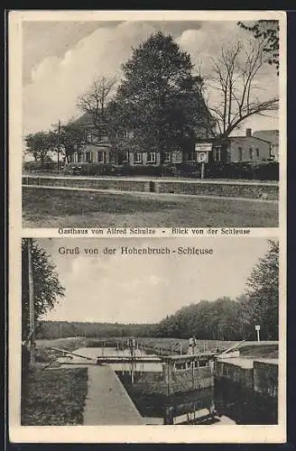 AK Kremmen, Gasthaus von Alfred Schulze, Hohenbruch-Schleuse
