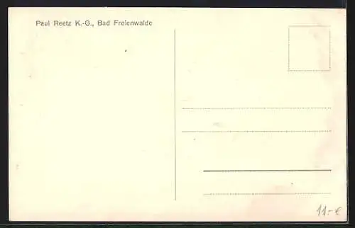 AK Bad Freienwalde, Kaufhaus Paul Reetz K.-G. mit Passanten