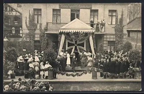 AK Nürnberg, Nagelung des eisernen Kreuzes vor der Handwerkskammer, Einweihung am 11.07.1915