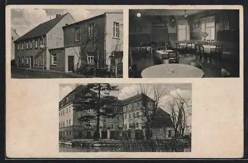 AK Canitz über Oschatz, Gaststätte zur Schmiede, Inh. Fritz Provt, Innenansicht