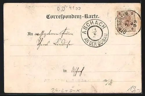 AK Ottensheim, Ortsansicht nach dem Brande am 07. Juni 1899