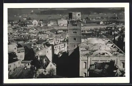 AK Hallein, Kirchturm nach dem Brand