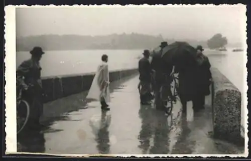 Foto-AK Oberndorf /Salzach., Hochwasser der Salzach 1954