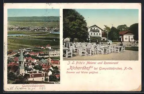 AK Gumpoldskirchen, Gasthaus & Meierei Richhardhof, Gesamtansicht