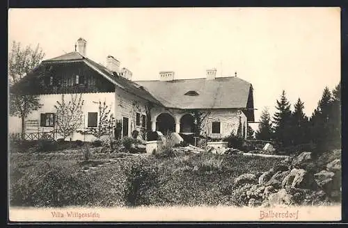 AK Miesenbach /N.-Oe., Balbersdorf, Villa Wittgenstein mit Garten