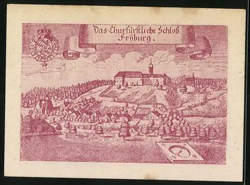 Notgeld Lengau 1920, 10 Heller, Schloss Freiberg und Wappen