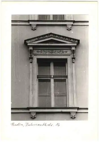 Fotografie F. M. Schimmel, Berlin, Ansicht Berlin, Fenster mit Verzierung in der Habersaathstrasse 16