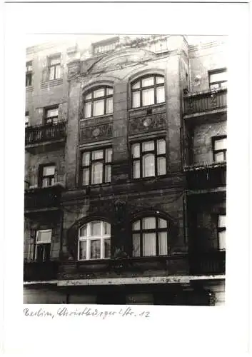 Fotografie F. M. Schimmel, Berlin, Ansicht Berlin, Hausfasade mit Balkon in der Chrustburgerstrasse 12