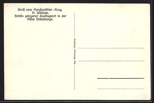 AK Hundsmühlen, Gastwirtschaft Hundsmühler-Krug, Brücke