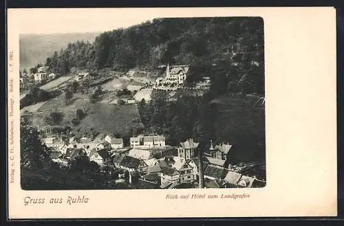 AK Ruhla, Blick auf Hôtel zum Landgrafen