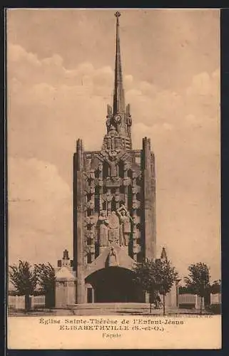 AK Elisabethville /S.-et-O., Église Sainte-Thérèse de l`Enfant-Jésus