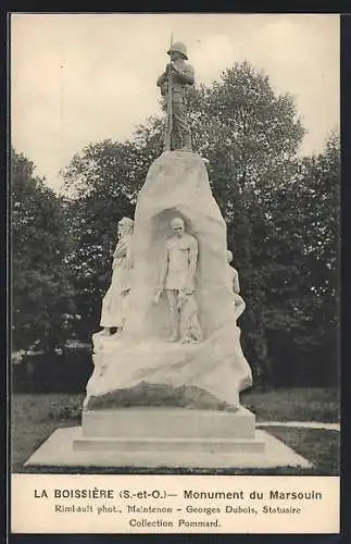 AK La Boissière /S.-et-O., Monument du Marsouin