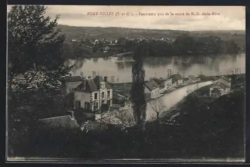 AK Port-Villez /S.-et-O., Panorama pris de la route de N.-D.-de-la-Mère