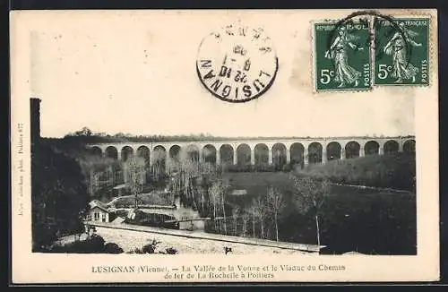 AK Lusignan, La Vallée de la Vonne et le Viaduc du Chemin de fer de La Rochelle à Poitiers