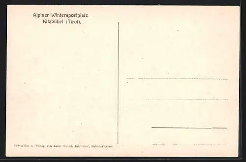 AK Kitzbühel, verschneite Ortsansicht mit Kaisergebirge