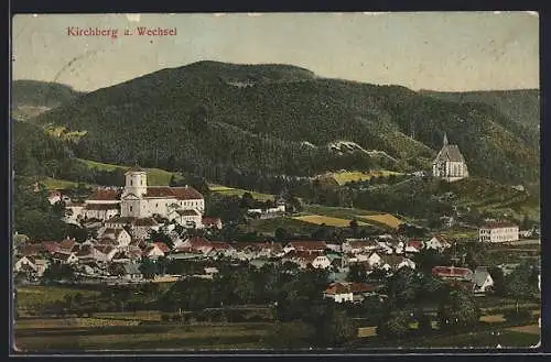 AK Kirchberg a. Wechsel, Teilansicht mit Kirche