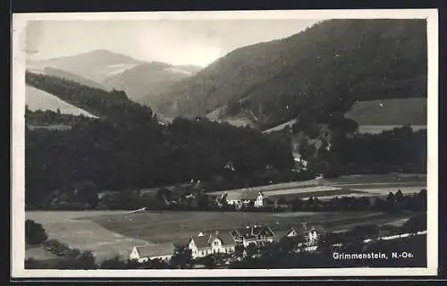 AK Grimmenstein /N.-Oe., Ortspartie mit Bergen