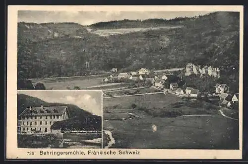 AK Behringersmühle /Fränkische Schweiz, Gasthaus, Ortsansicht aus der Vogelschau