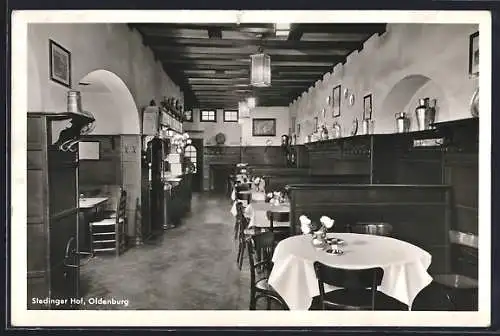 AK Oldenburg / O., Gasthaus Stedinger Hof, Bes. Warnken und Wilken, Innenansicht