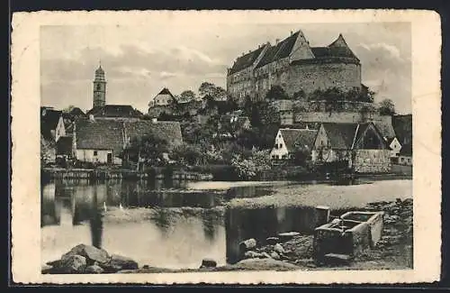 AK Cadolzburg, Hohenzollernburg vom Weiher gesehen