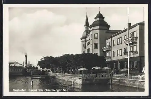 AK Berg / Starnberger See, Dampferanlegestelle am Hotel Leoni