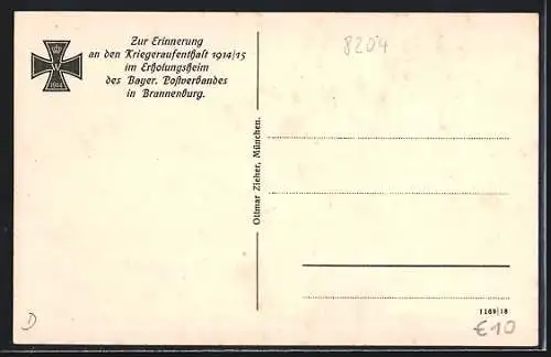 AK Brannenburg, Erholungsheim des Bayer. Postverbandes - Veranda mit Ausblick gegen Osten